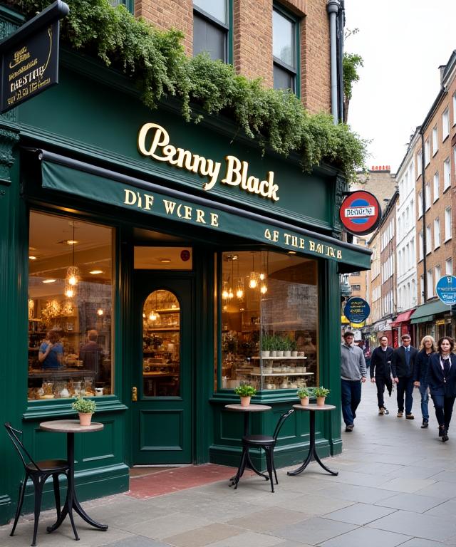 The inviting storefront of Penny Black Coffee House on Upper Street