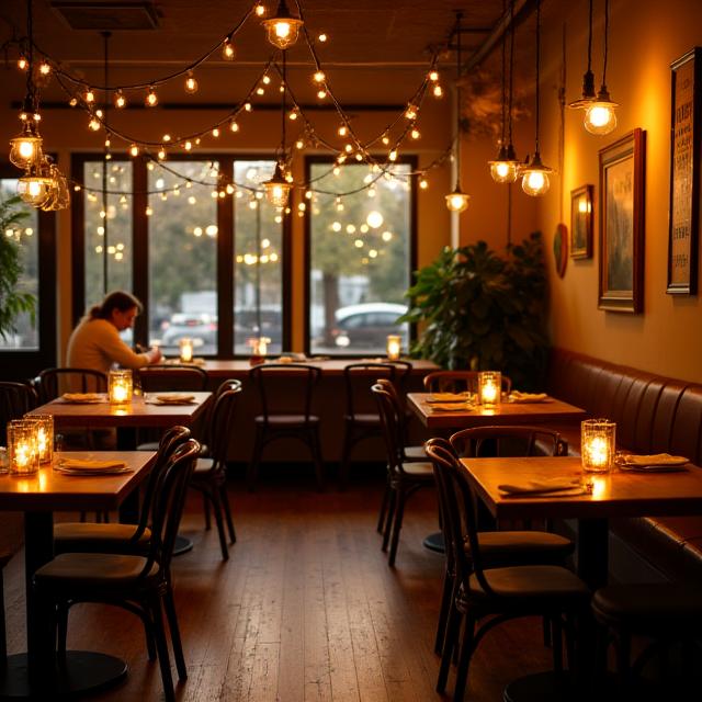 Penny Black Coffee House interior set up for a private evening event